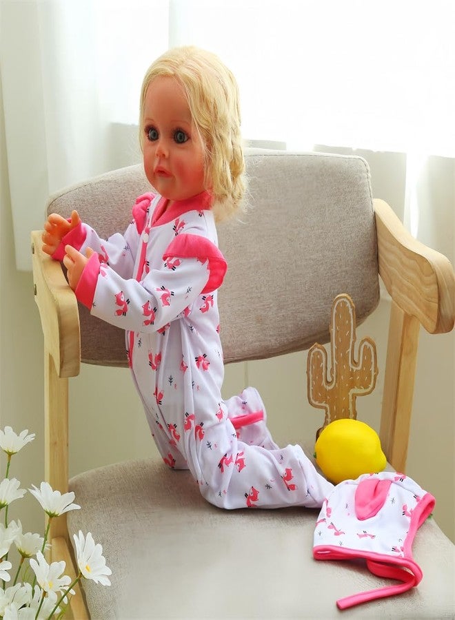 MAIHAO Reborn Baby Dolls Clothes Little Fox Outfit for 17-24 Inch Reborn Newborn Baby Dolls Clothes Accessories with Hat Baby Clothing 2pcs Set - Image 3